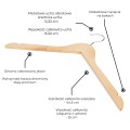 Wieszaki - 5 szt. drewniane 44 cm jesion naturalny lakierowany mocne premium wiszące wieszaki uniwersalne do szafy