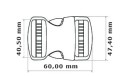KLAMRA 50 szt. 40mm opakowanie, zatrzask plastikowy mocny