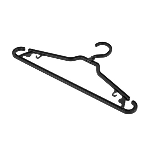 Wieszak - 10 szt. 42 cm składane ucho do środka - wiszący plastikowy premium z poprzeczką - wieszaki na ubrania do szafy
