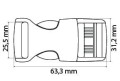 KLAMRA 100 szt. 25mm premium zatrzaski plastikowe mocne, opakowanie