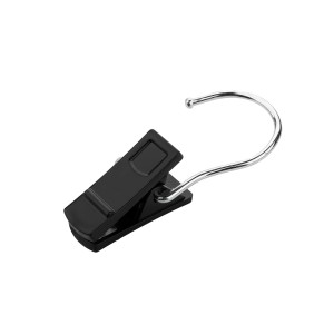 Wieszak  klips klamra - 5 szt. czarny plastikowy wiszący