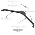 Wieszak - 10 szt. 43 cm plastikowy uniwersalny bez poprzeczki wiszący