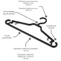 Wieszak - 10 szt. 42 cm składane ucho do środka - wiszący plastikowy premium z poprzeczką - wieszaki na ubrania do szafy