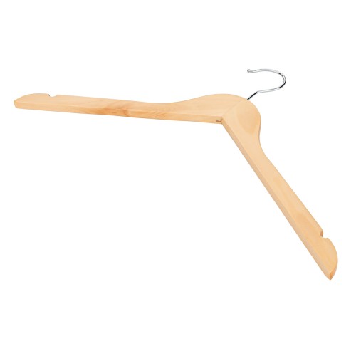 Wieszaki - 5 szt. drewniane 44 cm jesion naturalny lakierowany mocne premium wiszące wieszaki uniwersalne do szafy