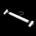 Wieszak - 5 szt. 34 cm drewniany lakierowany jesion premium biały wieszaki wiszące na spódnice i spodnie z klipsem