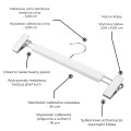 Wieszak - 5 szt. 34 cm drewniany lakierowany jesion premium biały wieszaki wiszące na spódnice i spodnie z klipsem