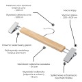 Wieszak - 5 szt. 34 cm drewniany premium jesion naturalny drewno wieszaki wiszące na ubrania z klipsem