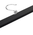 Wieszak - 5 szt. 34 cm drewniany jesion lakierowany premium czarny wieszaki wiszące na ubrania z klipsami